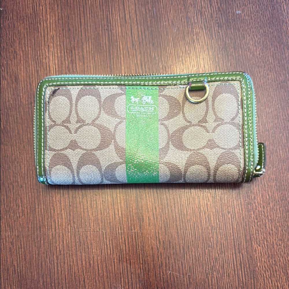 Coach Green and Brown Wallet